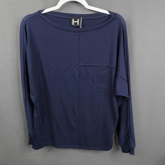 H By Bordeaux Womens Top Small Blue Oversize Minimalist Soft Girl Lounge Basic - Picture 1 of 11